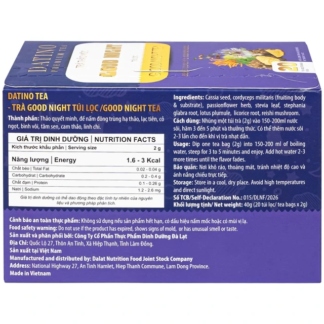 Trà Thảo Mộc Good Night Datino Premium Tea (20 túi lọc x 2g) - Thumbnail 3